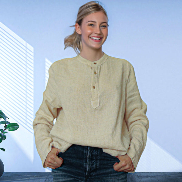 Unisex hemp and cotton shirt. Women's hemp shirt. Men's hemp shirt.